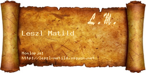Leszl Matild névjegykártya